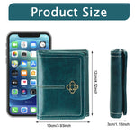 PALAY Small Wallet for Women with 8 Card Slots and RFID Blocking | Vintage Turquoise PU Leather Trifold Purse