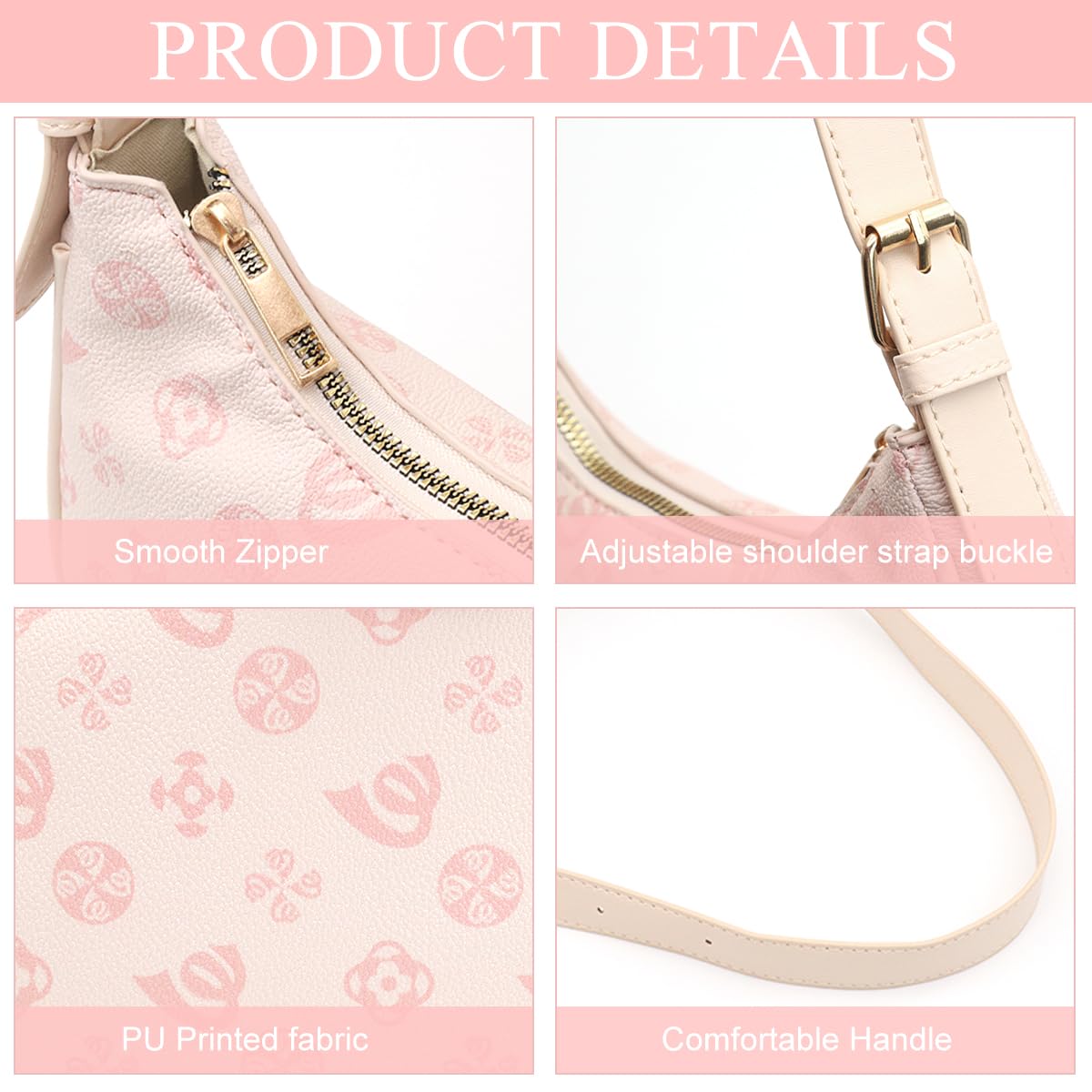 PALAY Women Shoulder Bag featuring Embossed Pattern and PU Leather | Aesthetic Coquette Style