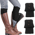 PALAY Winter Leg Warmers for Women featuring Crochet Knitted Acrylic Design | 1 Pair Black