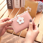 PALAY® Girls Wallet Women Wallet Pu Leather Card Holder Girls Wallet Cute Flower Snap Button Wallet With Lovely Heart Shaped Photo Window Gift Wallet For Girls Christmas Gift, Pink