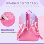 PALAY Large Gradient Purple Fashion Backpack for School Girls 6–12 with Padded Straps and 32×18×44 cm Multi‑Layer Design