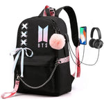 PALAY School Backpack for College Girls with USB Charging and Headphone Port 35L Black