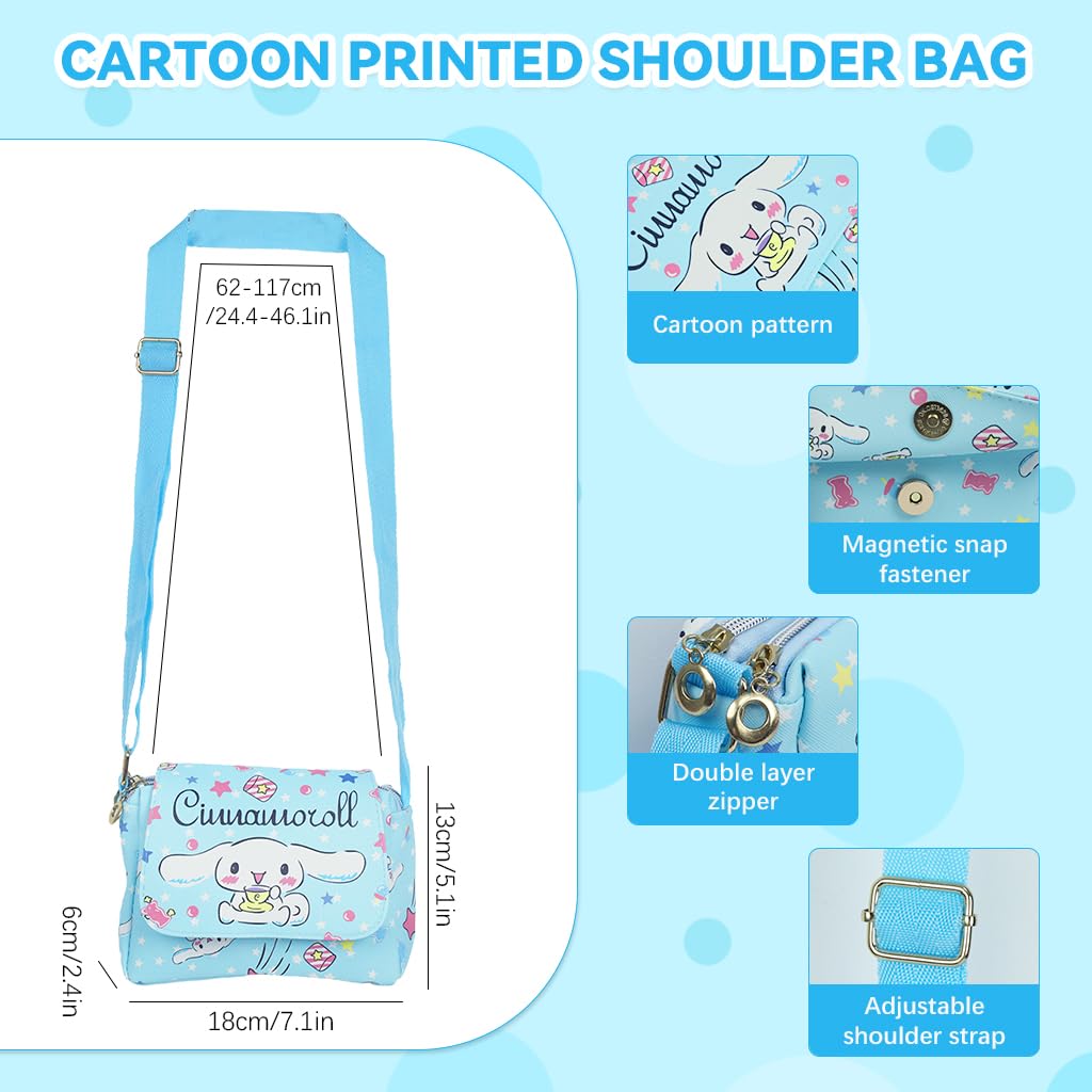 PALAY Cinnamoroll Sling Bag for Girls with Canvas Material and 20x15x7cm Mini Size