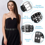 PALAY Belt for Women with 43.3 in PU Leather Strap and Double Layer 25.2 in Waist Chain | Gothic Punk Style Accessory