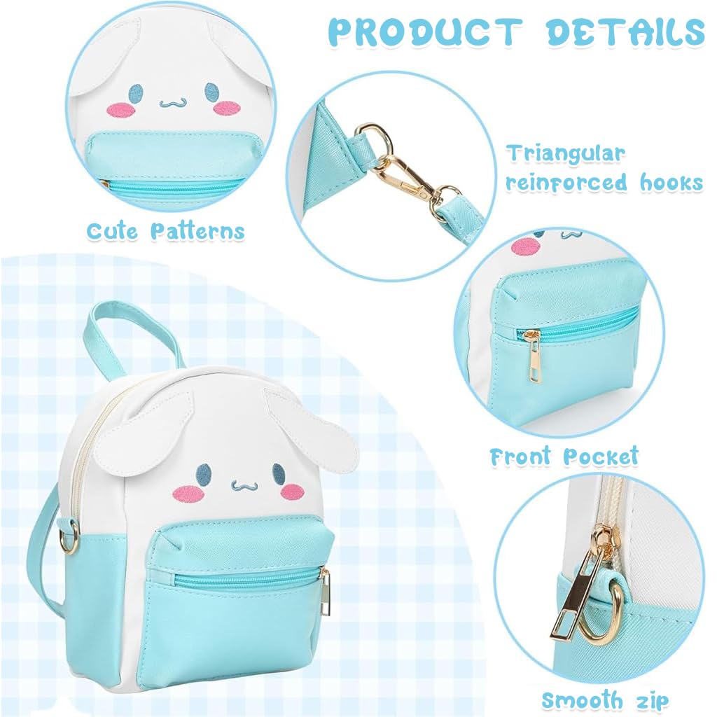 PALAY® Cute Backpack for Girls Kawaii Girls Backpack Small PU Backpack Cute Sanrio Cinnamoroll Crossbody Bag with Handle Birthday Gift Christmas Gift for Girls, 23x24x12cm