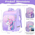 PALAY Unicorn Backpack for Girls with 31×21×41 cm Large Capacity | Cute Purple School Bag