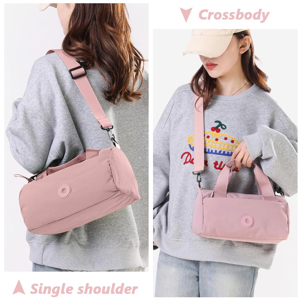 PALAY Crossbody Bag for Women 30x13x20cm with Removable Adjustable Strap and Oxford Cloth | Pink Lightweight Sling Purse for Travel
