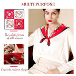PALAY Satin Square Scarf for Women featuring 23×23 in design with silky polyester | Red