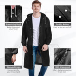 PALAY Rain Ponchos for Camping and Hiking featuring Drawstring Hood and 60 in Length
