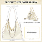 PALAY Tote Bag for Women with Convertible Shoulder and Backpack Design in Beige | PU Hobo Style