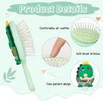 PALAY® Toddler Hair Brush Girls Paddle Hair Brush 3.1 Inches Kids Hair Brush Small Hair Brush Scalp Massager Hair Brush Cartoon Dinosaur Hair Brush