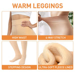 PALAY Women Fleece Lined Tights for Winter Warmth with High Waist Support | Sheer Look