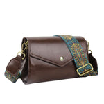 PALAY Shoulder Bag for Women featuring 5 Compartments and Snap Closure 19x13x12cm | Vintage Brown PU Crossbody