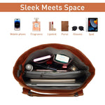 PALAY® Women Tote Bag Fashion PU Leather Handbag Shoulder Bag with Removable Shoulder Strap Large Tote Bag Shoulder Bag Vintage Brown PU Leather Tote Bag for Women