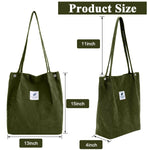 PALAY Tote Bag for Women with Reinforced Handle and L39xW12xH35cm Capacity | Dark Green Corduroy