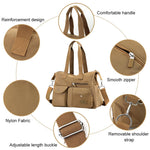 PALAY® Travel Handbags for Women, Casual Shoulder Bag Women Hand Bag Fashion Nylon Hand Bag with Removable Shoulder Strap Women Tote Bag Crossbody Bag Lightweight Tote Bag for Travel, 38x20x31cm