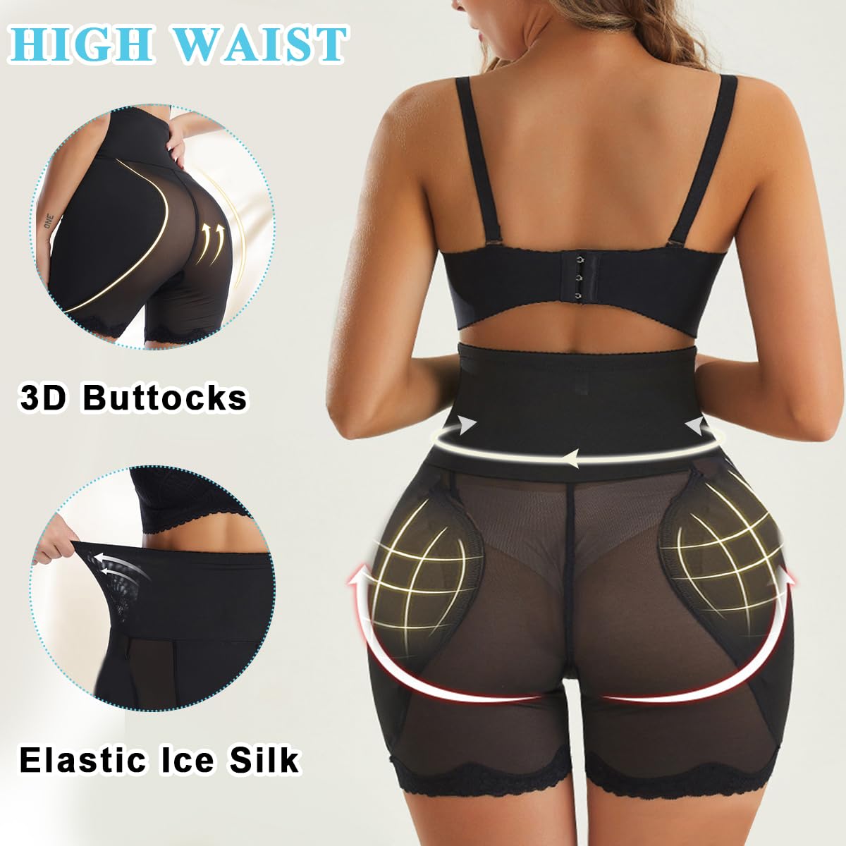 PALAY Hip Pads for Women Shapewear with 2 Insert Pads featuring Dacron Fabric | XXL