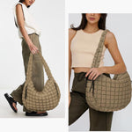 PALAY Soft Tote Bag for Work and Travel featuring Quilted Puffy Design in Brown | Versatile Shoulder and Crossbody Carryall