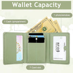 PALAY® Girls Wallet Women Wallet PU Leather Card Holder Girls Wallet Cute Flower Snap Button Wallet with Lovely Heart Shaped Photo Window Gift Wallet for Girls Christmas Gift, Green