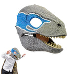 PALAY® Mattel Dominion Velociraptor Blue Dinosaur Mask, Movie-inspired Role Play with Opening Jaw, Realistic Design Cosplay mask