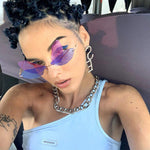 PALAY Sunglasses for Women with 46 mm Frame Height and Unique Frameless Dragonfly Wing Shape | Includes Storage Case and Cleaning Wipe