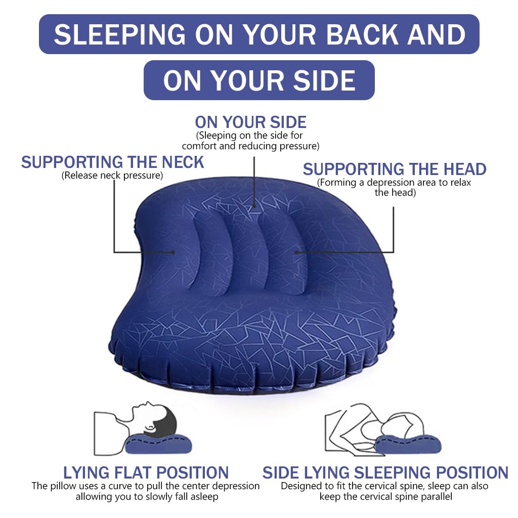 PALAY Inflatable Camping Pillow for Travel and Hiking featuring Easy Inflation & TPU Comfort | 40x31cm Ultralight Design