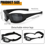 PALAY Riding Goggles for Cycling and Motorcycle Use with 3 Lens & Adjustable Elastic Belt | UV400 Anti Fog Protection for Men