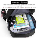 PALAY BTS Backpack for School and Travel with USB Charging Port 32×15×45cm Black for Kids