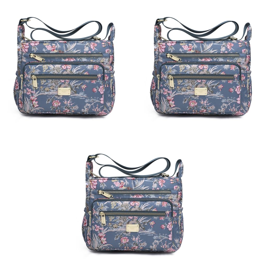 PALAY Crossbody Bag for Women with Multi Pocket Design and Adjustable Strap | 3 PCS Nylon Set