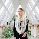 PALAY Spanish Style Lace Mantilla Veil for Women with Embroidery | Traditional Church Head Scarf