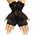 PALAY Lace Gloves for Women with Fingerless Design and Floral Pattern | Ideal for Prom and Dance Party