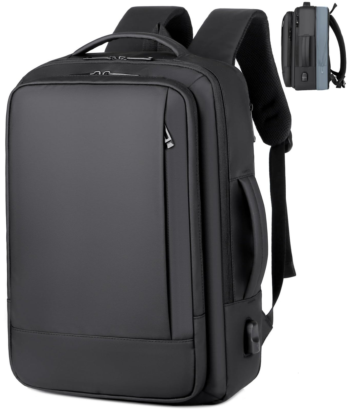 PALAY® Business Laptop Backpack PU Travel laptop Backpacks Expandable laptop Bag for Men