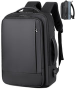 PALAY® Business Laptop Backpack PU Travel laptop Backpacks Expandable laptop Bag for Men