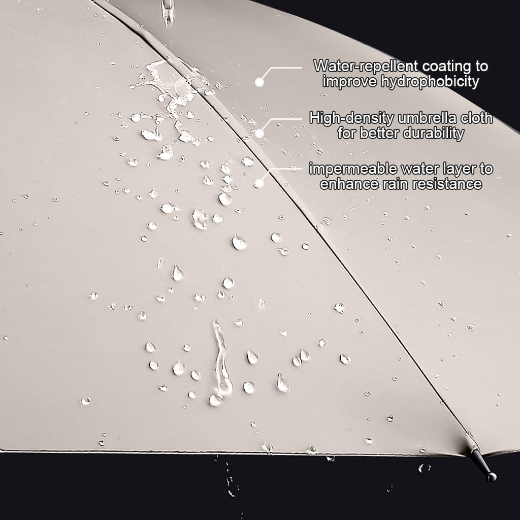 PALAY Big Umbrella for Men with 132cm Canopy and Auto One Touch Open | Windproof Beige