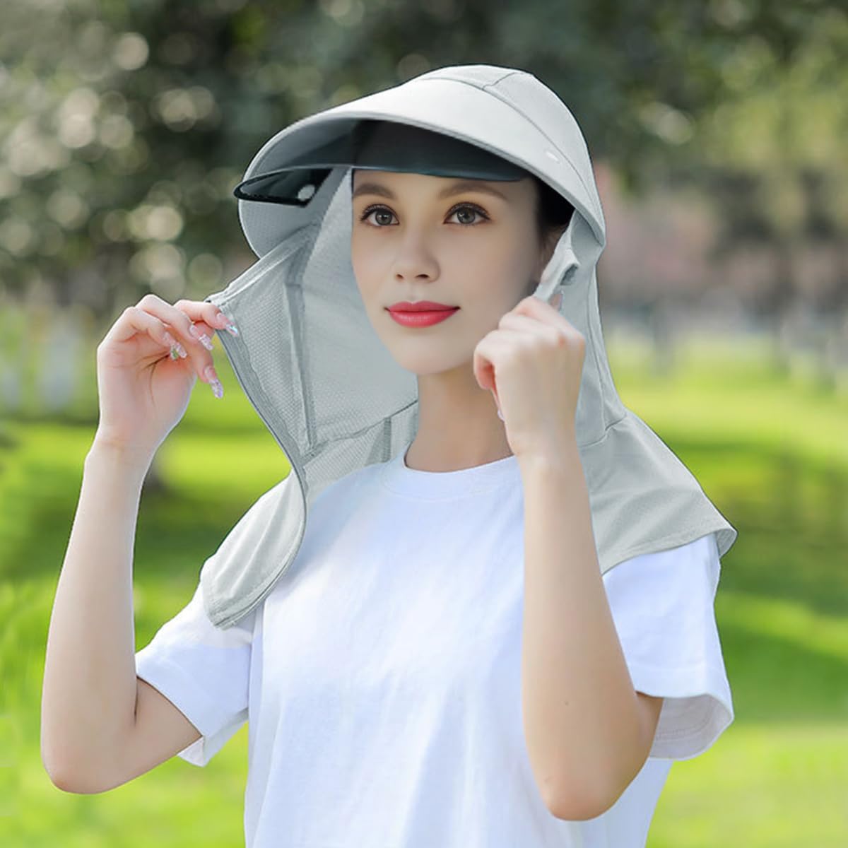 PALAY Cap for Women Summer with Detachable Face Cover and Lenses for Outdoor Sun Protection