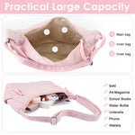 PALAY Corduroy Hobo Bag for Women with Adjustable Strap and Multi Pockets in Pink