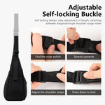 PALAY Shoulder Bag with Adjustable Patchwork Strap and Secure Zipper | 25 x 9 x 14 cm Black Nylon Quilted Crossbody for Women