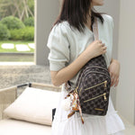 PALAY PU Chest Bag for Women featuring Multi Compartment Zip Up Design and Vintage Print | Travel and Casual Crossbody Sling 2 PCS