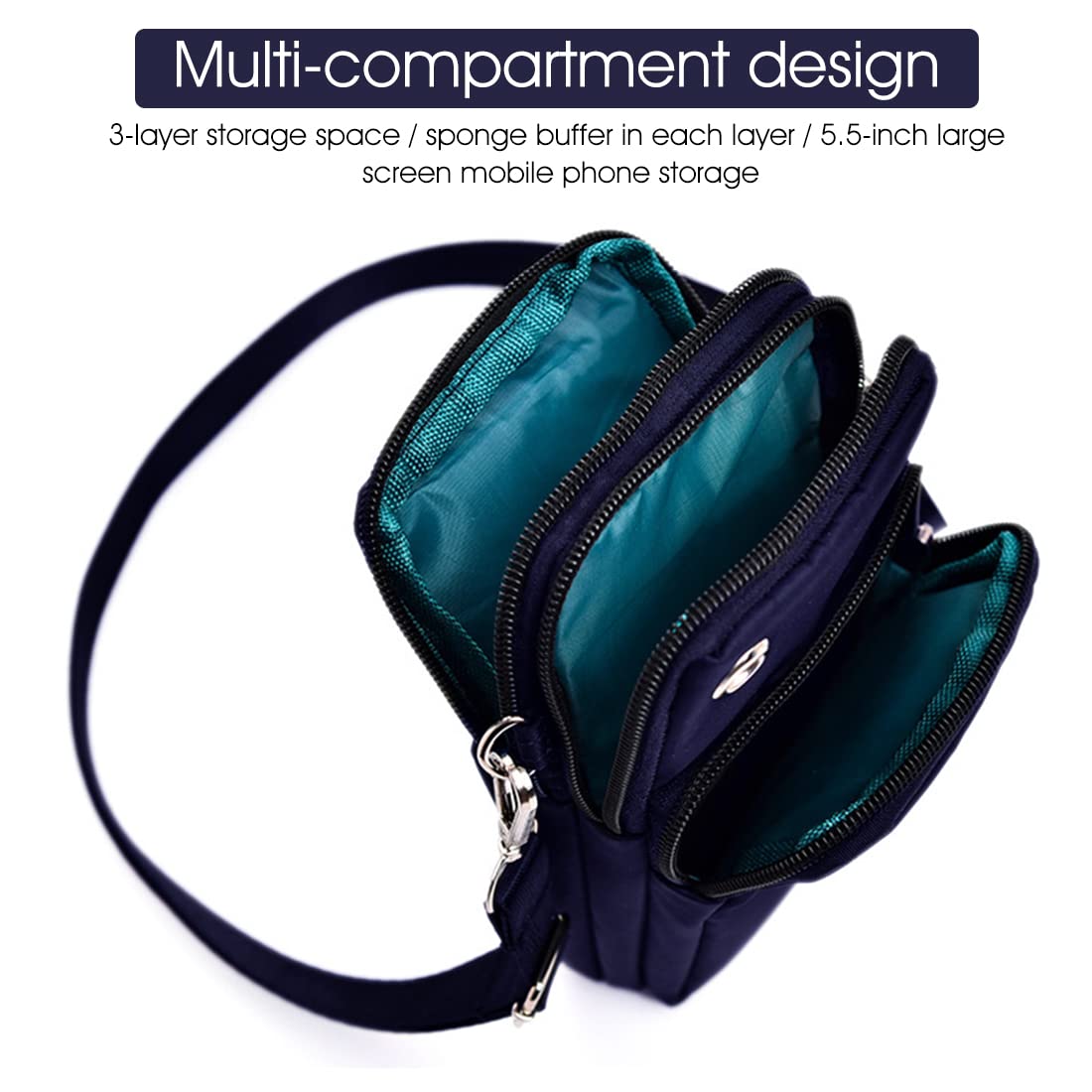 PALAY Small Crossbody Wallet Phone Bag for Women with 3 Layers and 4 Pockets | Faux Leather