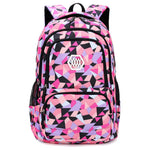 PALAY School Backpack for Women featuring Multi Pouches with Oxford Cloth and Geometric Print