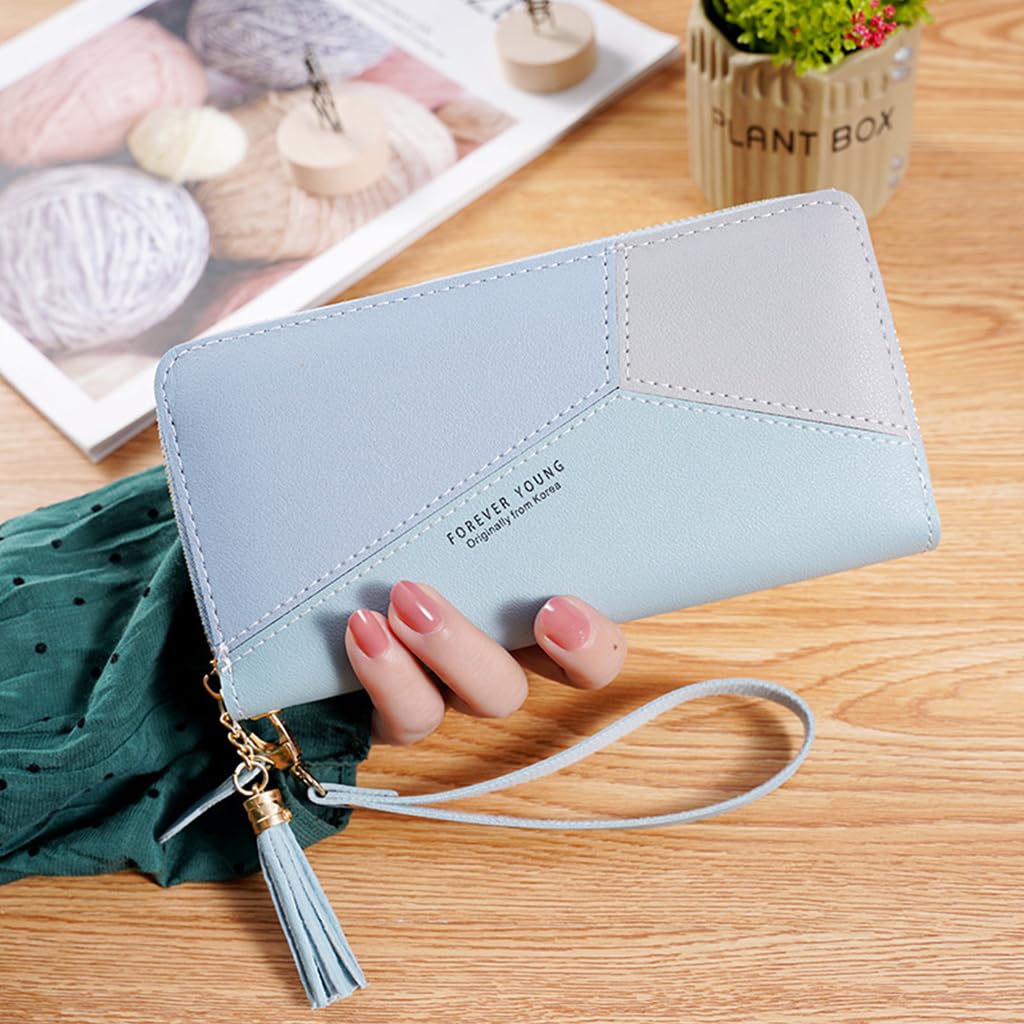 PALAY Womens Long Wallet for Daily Use with 10 Card Slots and Zipper Coin Pocket | PU Leather Purse