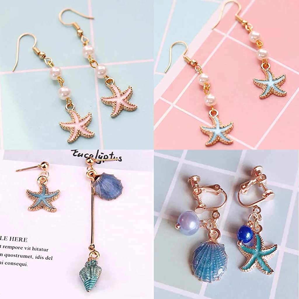 PALAY Zinc Charm for Jewelry Making featuring Marine Life Shell Starfish Conch | 30 Pcs White