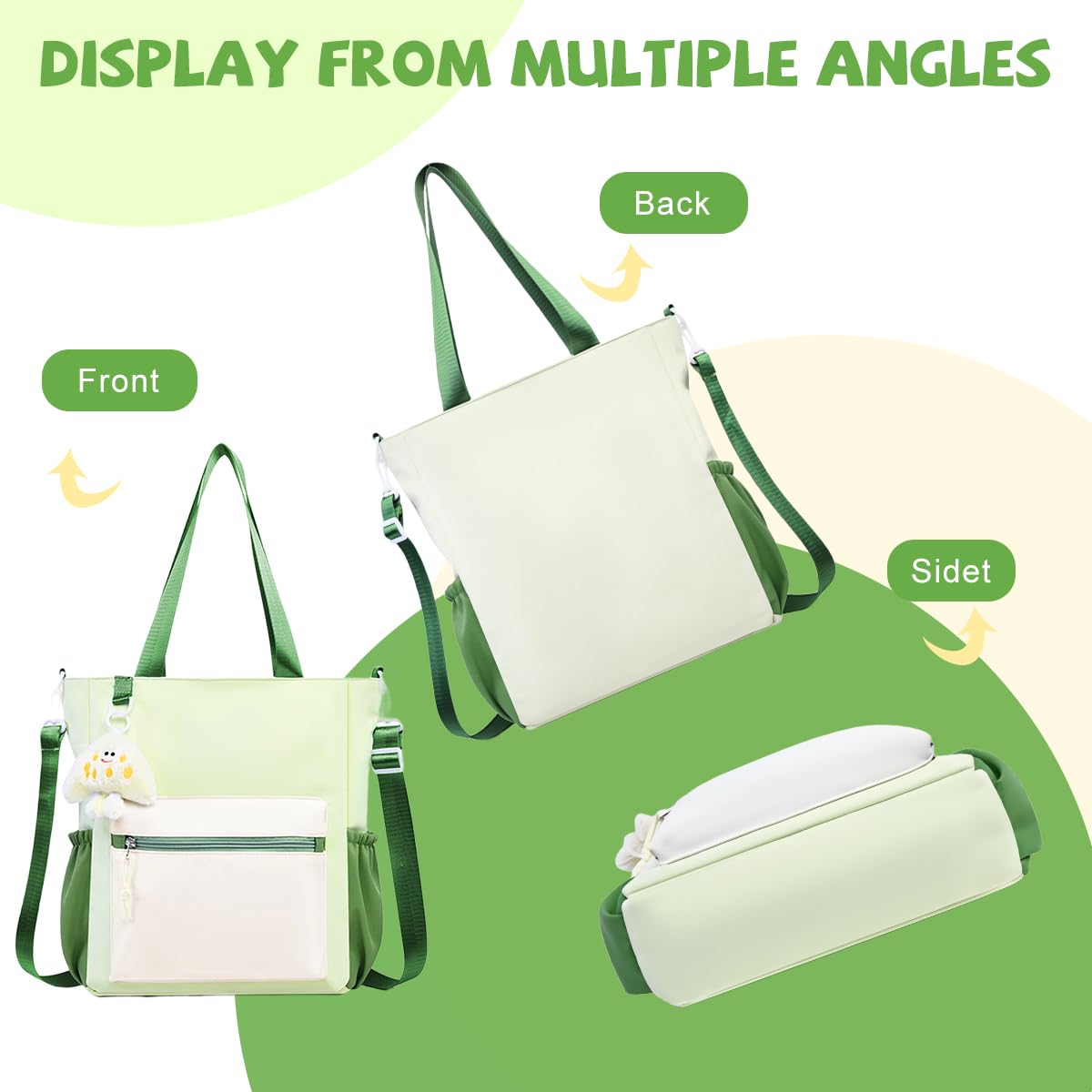 PALAY Tote Bag for Women featuring Removable Shoulder Strap with 27x34cm Capacity | Nylon Crossbody Purse for Girls