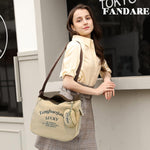 PALAY Canvas Bag for Women featuring zip closure and coin bag | 30x17x30cm khaki tote