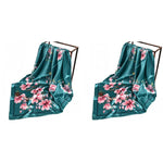 PALAY Head Scarf for Women featuring 35in Square Design with Green Print Satin Feel | 2PCS