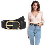 PALAY Waist Belt for Women featuring Golden Alloy Buckle and PU Leather Black Design 40 in
