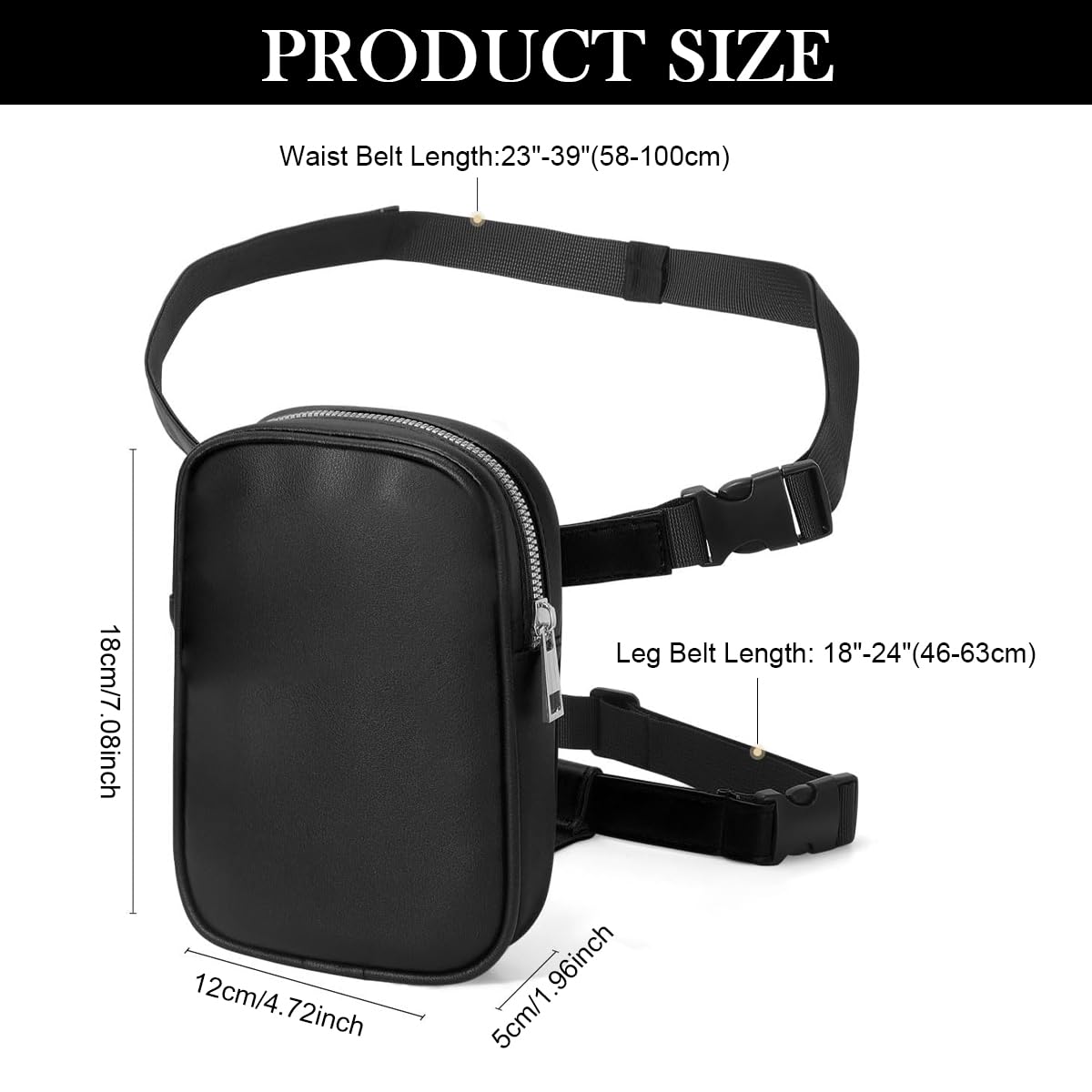 PALAY Leg Bag for Women featuring Adjustable Quick Release Buckle and PU Leather | Compact Multi Pocket Design