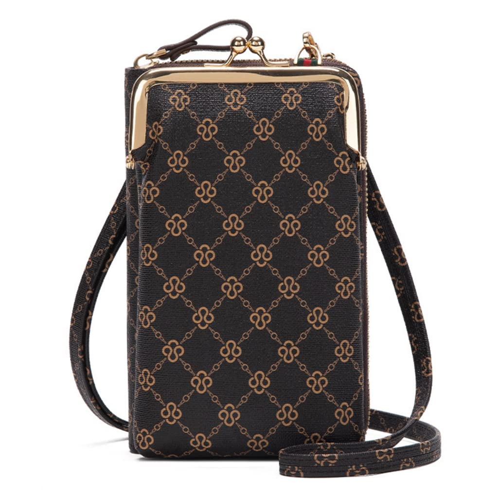 PALAY Crossbody Phone Bag for Women with 7in Size and Adjustable Detachable Strap | Brown PU Leather Wallet Purse