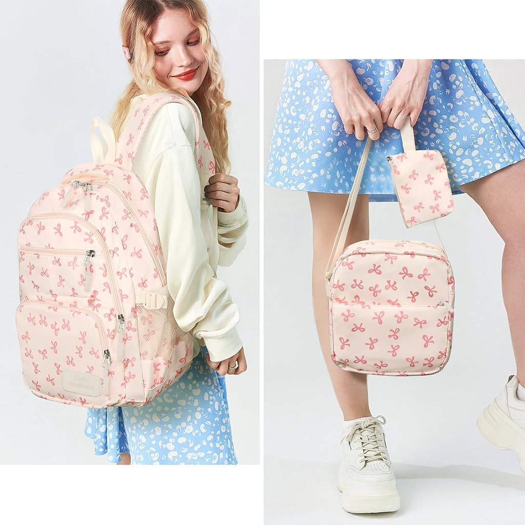 PALAY School Backpack Set for Girls with 3 Bags featuring Wear‑Resistant Fabric | Cute Kawaii Design for School and Travel