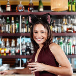 PALAY Cat Ears Headband Choker Set for Cosplay and Party Wear featuring Plush Furry Ears & Bell | Ideal for Women and Girls